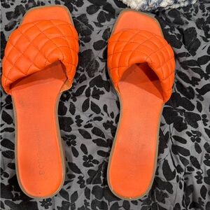 BCBGeneration Orange Quilted Sandals